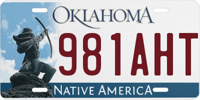 OK license plate 981AHT
