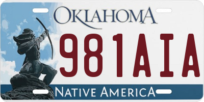 OK license plate 981AIA