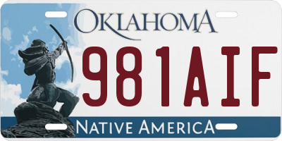 OK license plate 981AIF