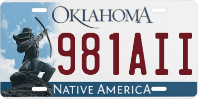 OK license plate 981AII