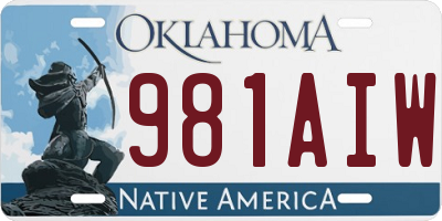 OK license plate 981AIW