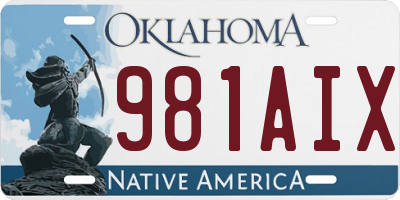 OK license plate 981AIX
