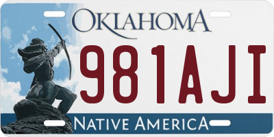 OK license plate 981AJI
