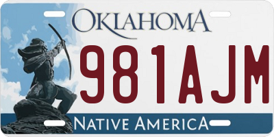 OK license plate 981AJM