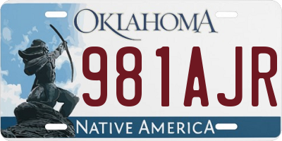 OK license plate 981AJR