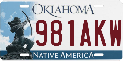 OK license plate 981AKW