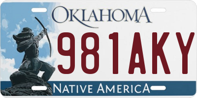 OK license plate 981AKY