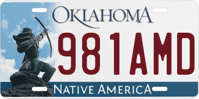 OK license plate 981AMD