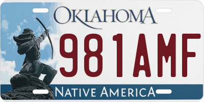 OK license plate 981AMF