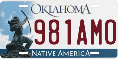 OK license plate 981AMO