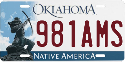 OK license plate 981AMS