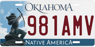 OK license plate 981AMV
