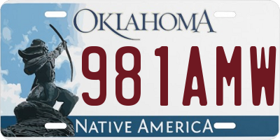OK license plate 981AMW