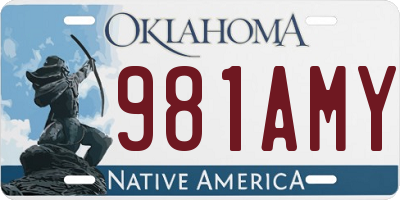 OK license plate 981AMY