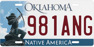 OK license plate 981ANG