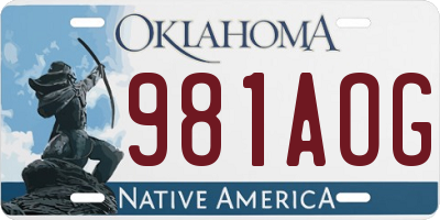 OK license plate 981AOG