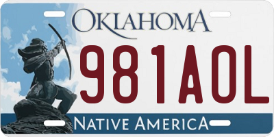 OK license plate 981AOL