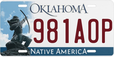 OK license plate 981AOP