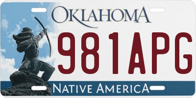 OK license plate 981APG