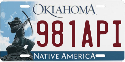 OK license plate 981API