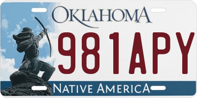 OK license plate 981APY