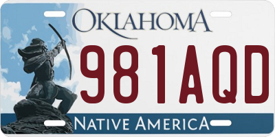 OK license plate 981AQD