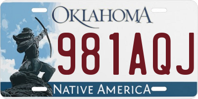 OK license plate 981AQJ