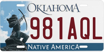 OK license plate 981AQL