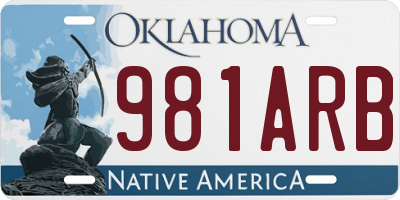 OK license plate 981ARB