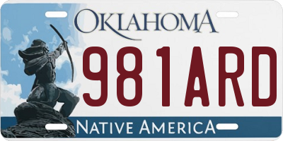 OK license plate 981ARD