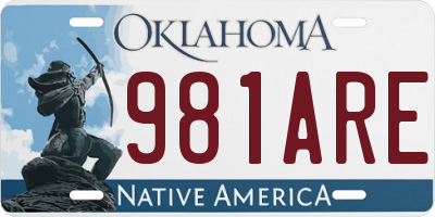 OK license plate 981ARE