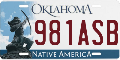 OK license plate 981ASB