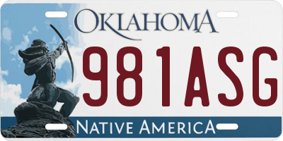 OK license plate 981ASG