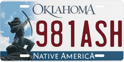 OK license plate 981ASH