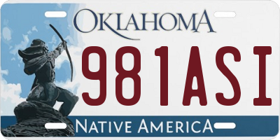 OK license plate 981ASI