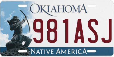OK license plate 981ASJ