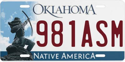 OK license plate 981ASM