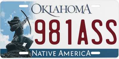 OK license plate 981ASS