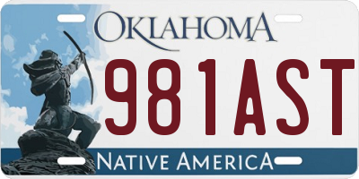 OK license plate 981AST