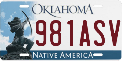 OK license plate 981ASV