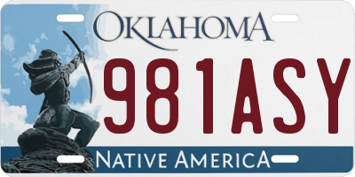 OK license plate 981ASY