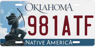 OK license plate 981ATF