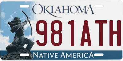 OK license plate 981ATH