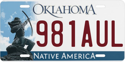 OK license plate 981AUL