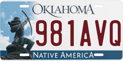 OK license plate 981AVQ