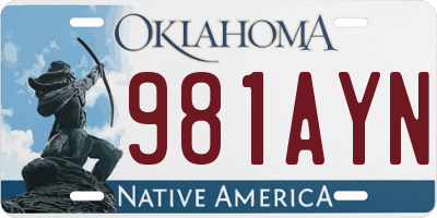 OK license plate 981AYN