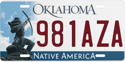 OK license plate 981AZA