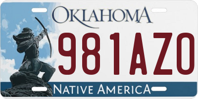 OK license plate 981AZO