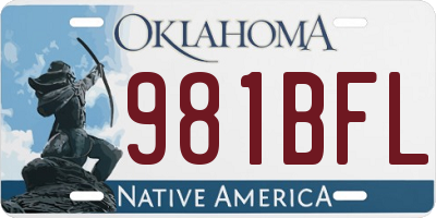 OK license plate 981BFL