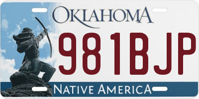 OK license plate 981BJP